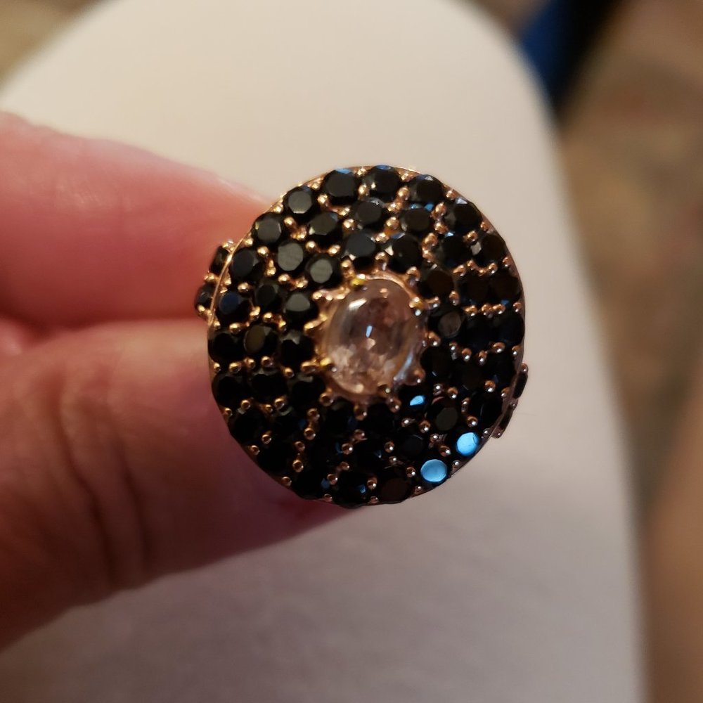 Morganite and Spinel Ring